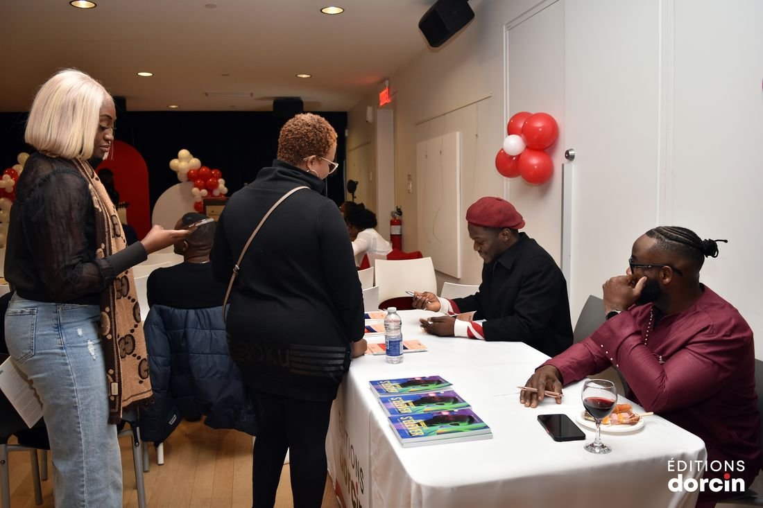 A book-signing session with guest authors